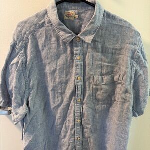 Faherty Men's Light Blue Casual Button Down Shirt